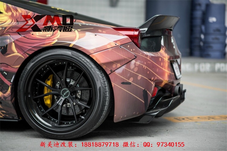 法拉利F458改裝日本LB PERFORMANCE Works寬體碳纖包圍尾翼排氣管