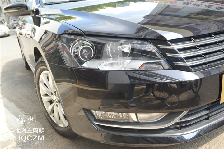 福州汽車大燈改裝 大眾邁騰車燈改裝氙氣燈海拉六雙光透鏡 福州榮海汽車照明