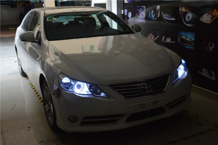 【廣州海瀾車(chē)燈】-豐田銳志升級(jí)大燈總成+天使眼