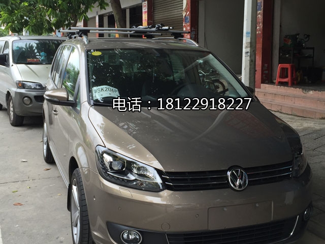 大眾途安拓樂(lè)車頂行李架及591自行車搭載架安裝實(shí)拍