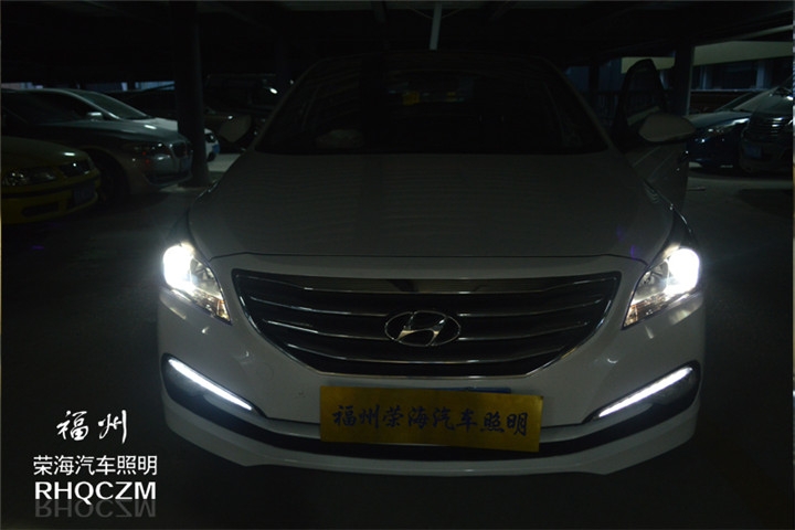 福州改燈 現(xiàn)代名圖改燈車燈升級(jí)歐司朗CBI氙氣燈海拉五雙光透鏡 福州榮海汽車照明
