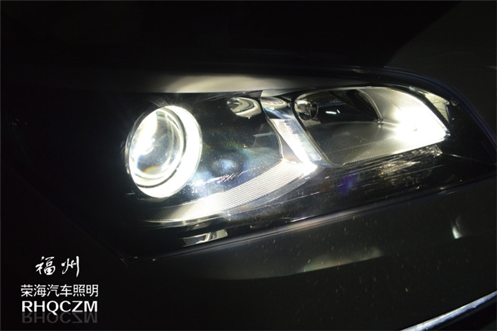 福州改燈 現(xiàn)代名圖改燈車燈升級(jí)歐司朗CBI氙氣燈海拉五雙光透鏡 福州榮海汽車照明