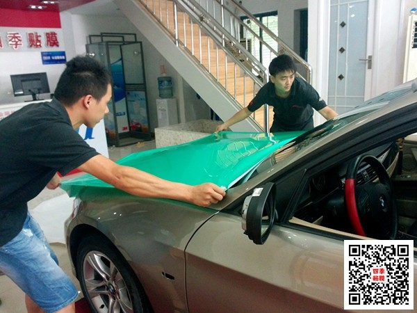 寶馬320汽車改色貼膜│艾利小珠光蒂凡尼改色膜│武漢四季貼膜武昌店