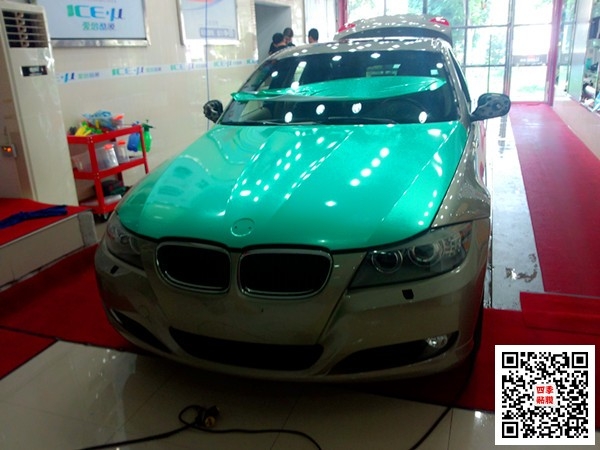 寶馬320汽車改色貼膜│艾利小珠光蒂凡尼改色膜│武漢四季貼膜武昌店