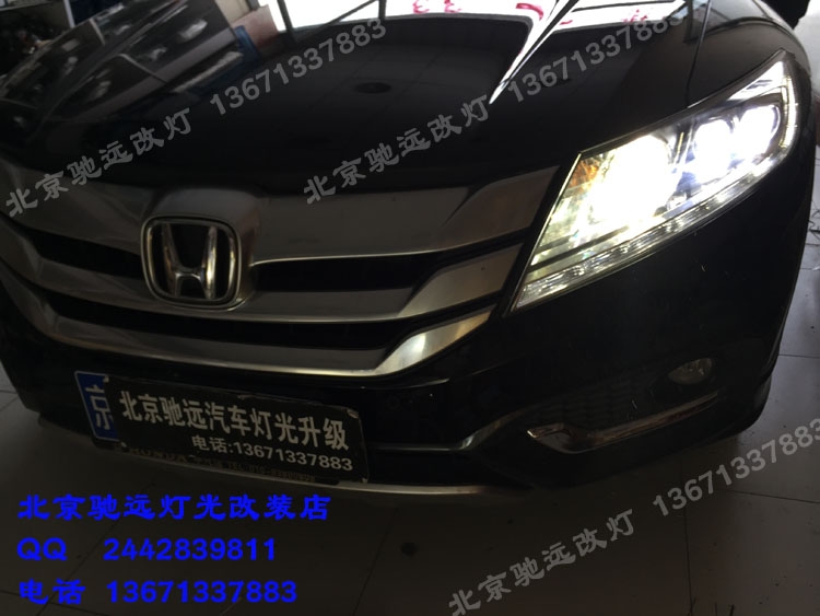 本田歌詩圖 車燈改裝增亮 遠(yuǎn)光改裝德國海拉五代透鏡 北京改燈
