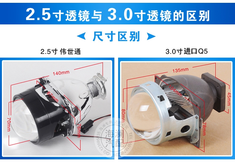 原裝拆車件高清奧迪Q5小糸雙光透鏡3寸美標改裝氙氣大燈透鏡