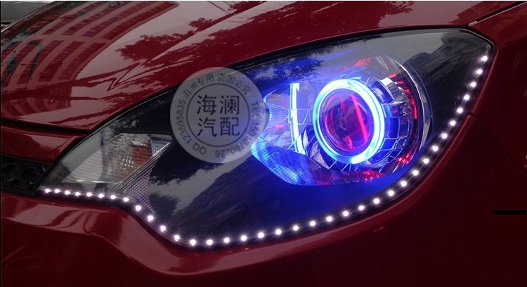 原裝拆車件高清奧迪Q5小糸雙光透鏡3寸美標改裝氙氣大燈透鏡