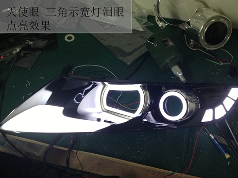 中山起亞K5全車led改裝 雙色淚眼改裝 ——清風(fēng)車影燈改