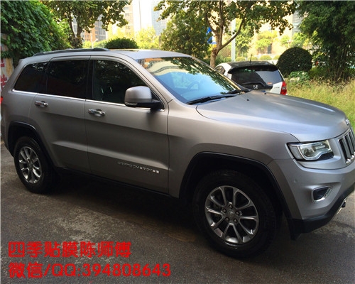 武漢汽車改色貼膜│艾利金屬拉絲鈦改色膜│JEEP切洛基改色貼膜