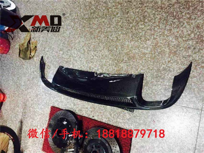 奧迪A6改裝升級S6碳纖后唇 后擾流 排氣管 包圍