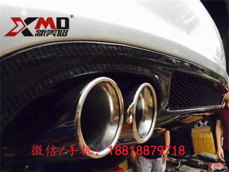 奧迪A6改裝升級S6碳纖后唇 后擾流 排氣管 包圍