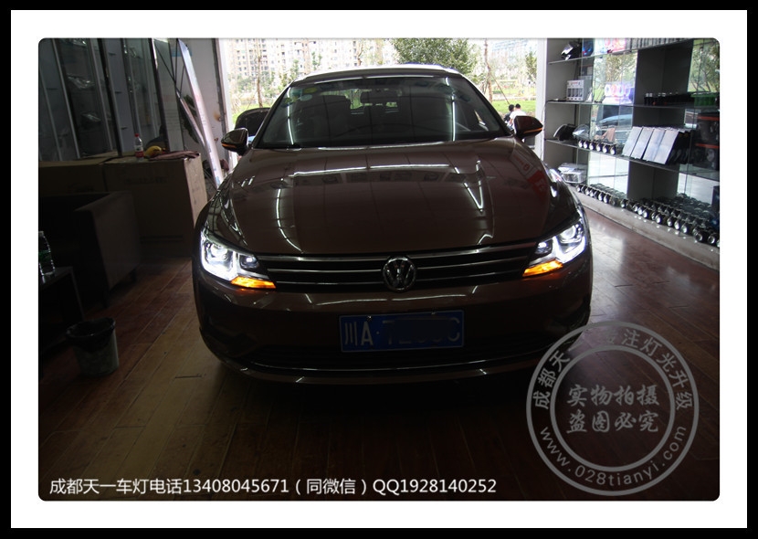 成都大眾凌渡改燈車燈改裝高配大燈總成LED日行燈氙氣燈