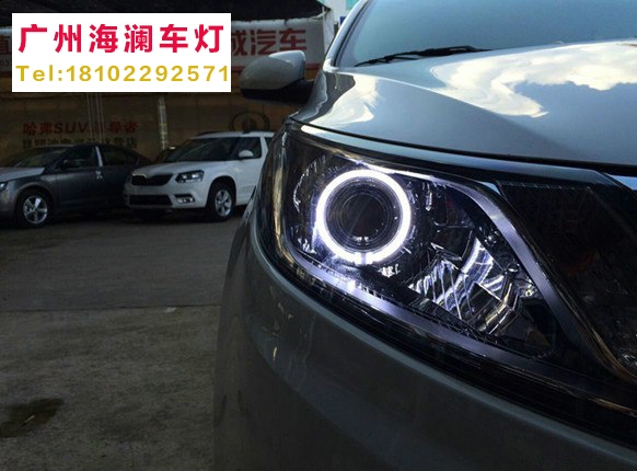 【广州海澜车灯】-起亚K2改装海拉5双光透镜