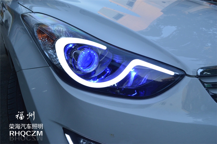 福州汽車大燈改裝 朗動車燈改裝氙氣燈海拉五透鏡S形LED日行燈 福州榮海照明