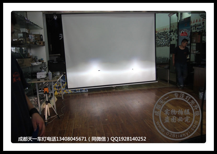 成都三菱藍瑟車燈改裝雙光透鏡氙氣燈LED惡魔眼