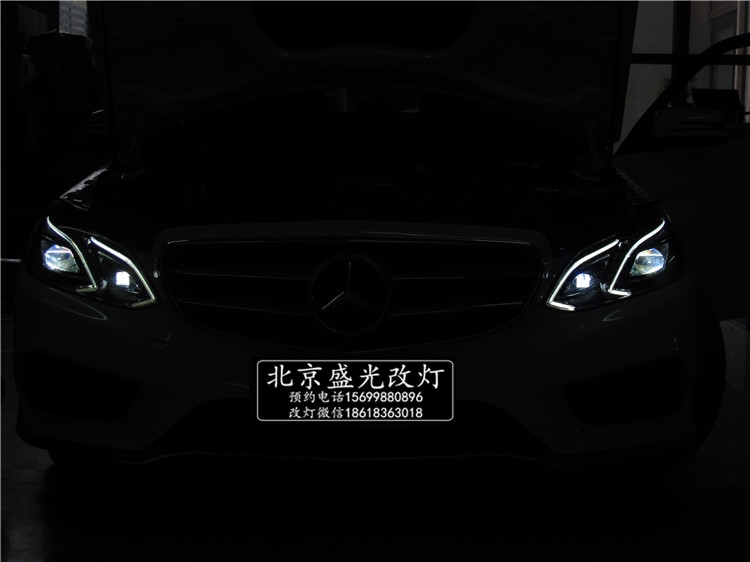 奔馳E260改豪華全LED智能隨動(dòng)照明大燈 無(wú)鑰匙進(jìn)入