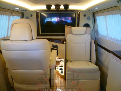 鄭州奔馳商務車內飾改裝/改色翻新/全車真皮內飾制作