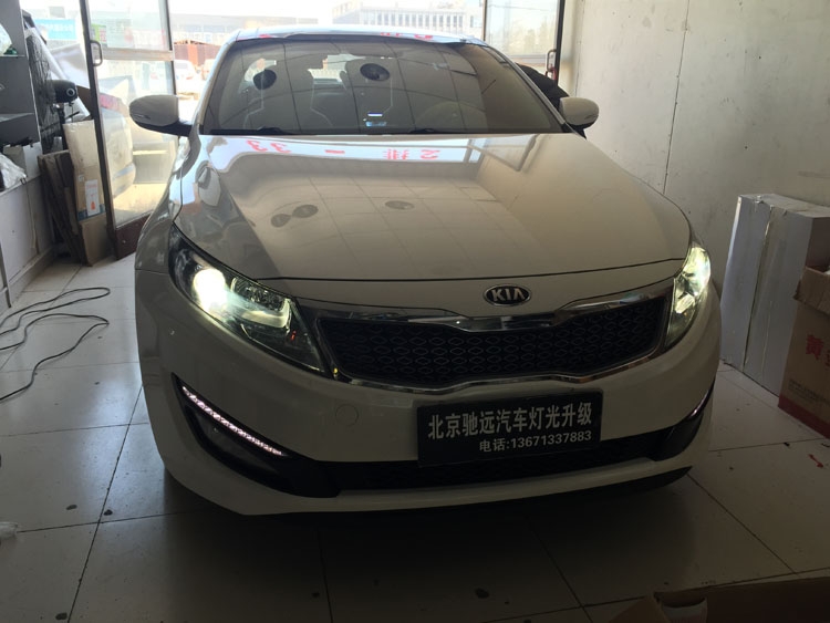 起亞K5 車燈改裝 大燈增亮 氙氣燈  海拉五代透鏡 北京改燈