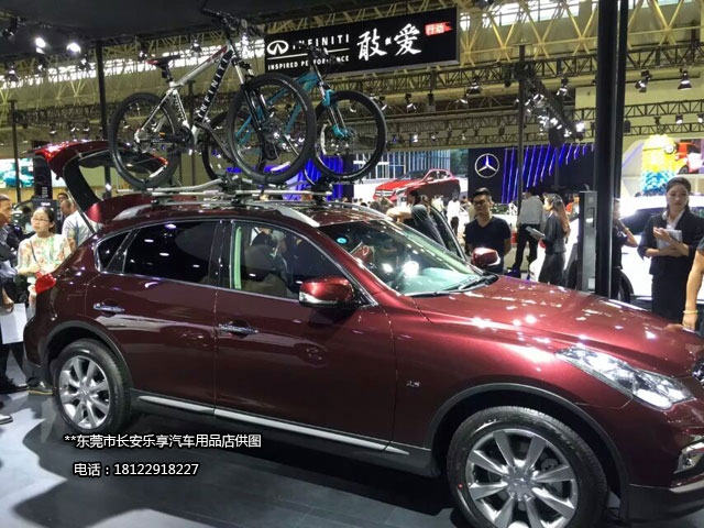 英菲尼迪QX50安装拓乐汽车车顶行李架及自行车搭载架承重100公斤无损安装质保五年