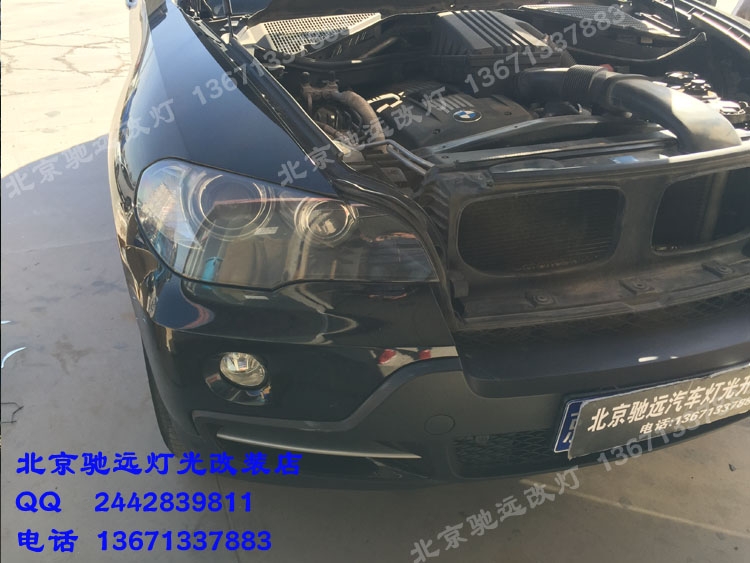 寶馬X5 X6 車燈改裝 大燈增亮 天使眼黃色改白色 北京改燈