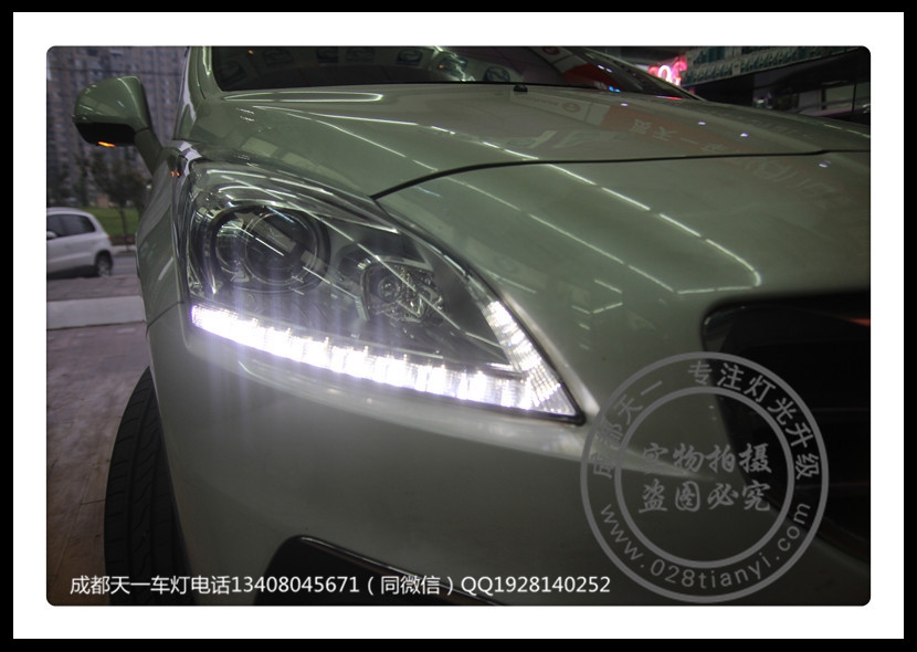 成都標致3008車燈改裝氙氣燈雙光透鏡日行燈總成