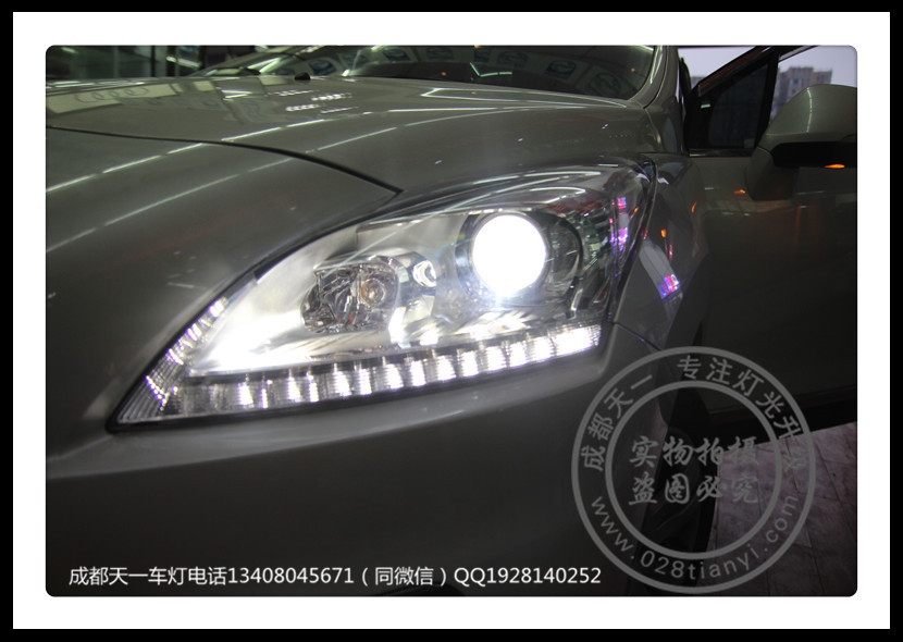 成都標致3008車燈改裝氙氣燈雙光透鏡日行燈總成