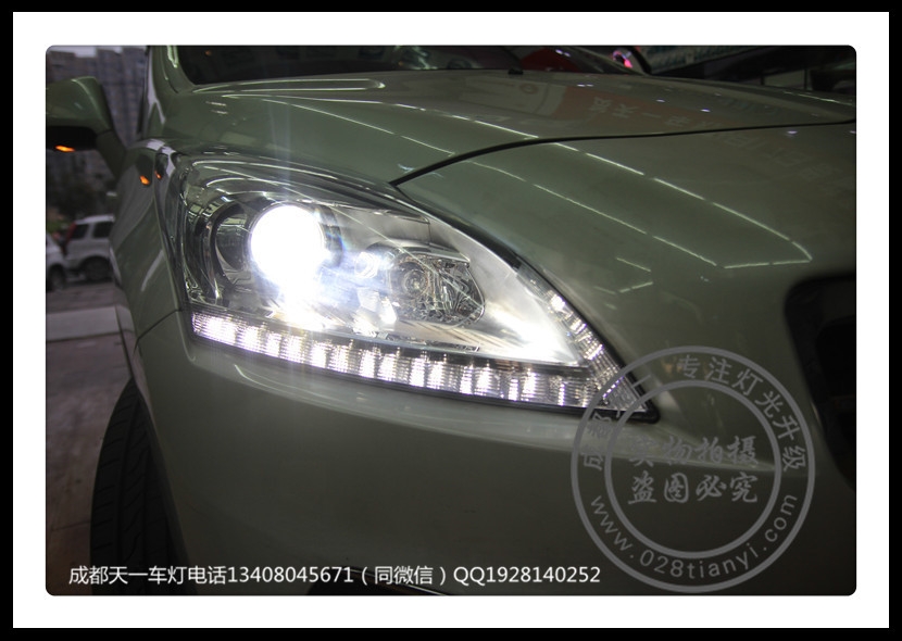 成都標致3008車燈改裝氙氣燈雙光透鏡日行燈總成