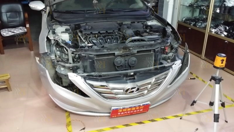 現(xiàn)代八代索那塔車(chē)燈改裝方案 大燈改裝全新海拉5雙光透鏡