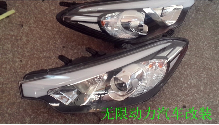 濰坊起亞K3改裝氙氣燈，LED淚眼