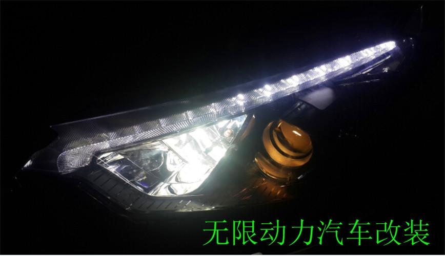 濰坊起亞K3改裝氙氣燈，LED淚眼