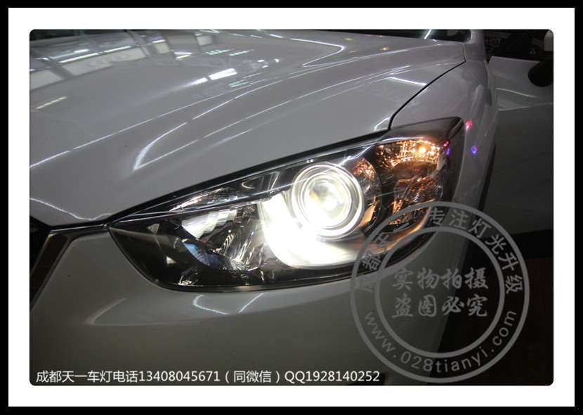馬自達(dá)CX-5車燈改裝海拉5雙光透鏡歐司朗氙氣燈
