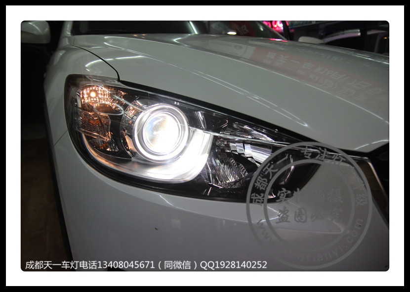 馬自達(dá)CX-5車燈改裝海拉5雙光透鏡歐司朗氙氣燈