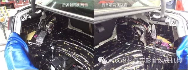【武漢松杉汽車(chē)音響】奧迪A4L全車(chē)隔音，降低路噪、胎噪