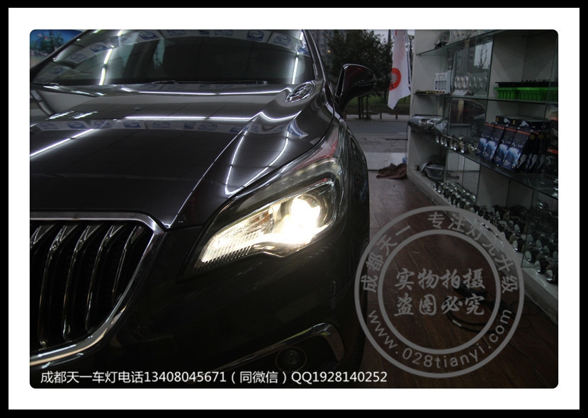 成都昂科威改車燈車燈改裝海拉5雙光透鏡日行燈