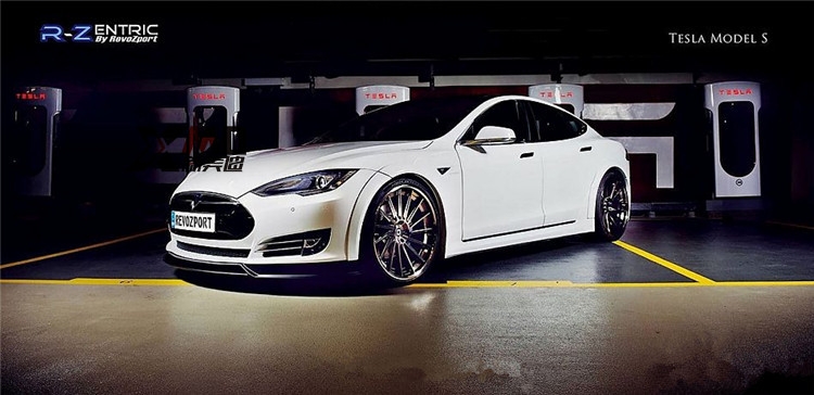 特斯拉MODEL S改裝 Revozport碳纖維壓尾翼 鴨尾 前唇后唇包圍