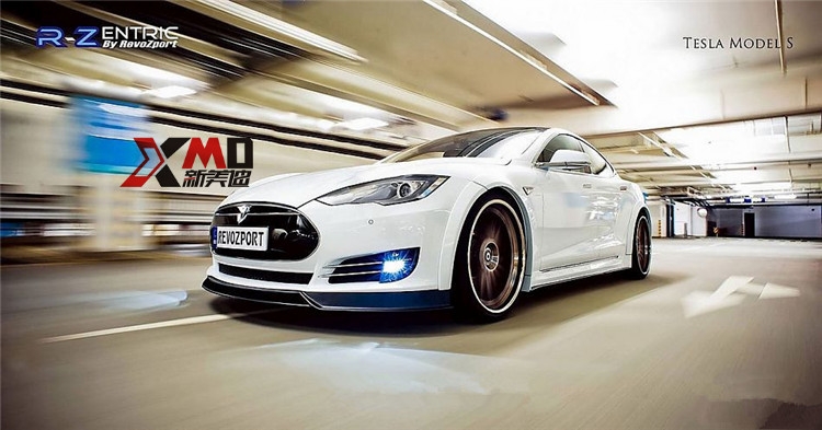 特斯拉MODEL S改裝 Revozport碳纖維壓尾翼 鴨尾 前唇后唇包圍