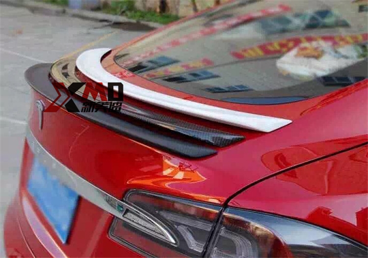 特斯拉MODEL S改裝 Revozport碳纖維壓尾翼 鴨尾 前唇后唇包圍