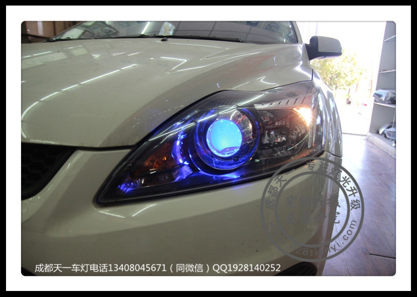 成都福克斯車燈改裝Q5雙光透鏡歐司朗氙氣燈