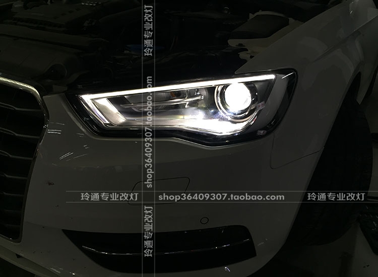 上海奧迪A3低配鹵素?zé)舾难b原廠高配雙光透鏡氙氣大燈總成 電腦編程解碼