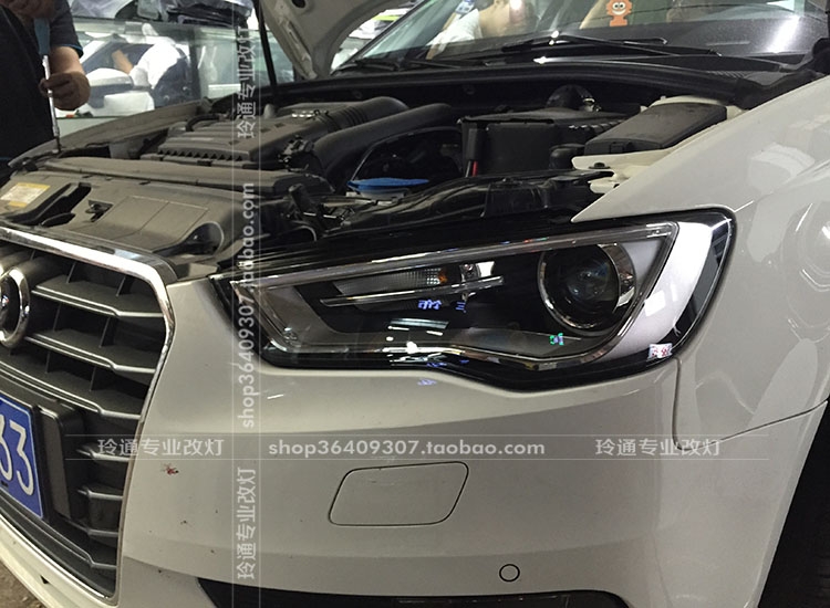 上海奧迪A3低配鹵素?zé)舾难b原廠高配雙光透鏡氙氣大燈總成 電腦編程解碼