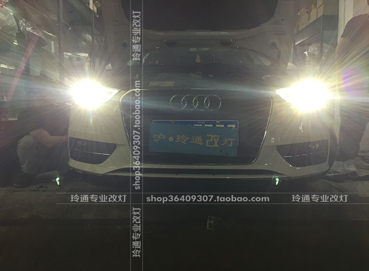 上海奧迪A3低配鹵素?zé)舾难b原廠高配雙光透鏡氙氣大燈總成 電腦編程解碼