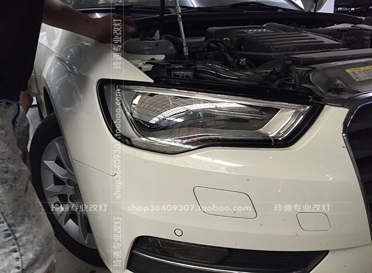 上海奧迪A3低配鹵素?zé)舾难b原廠高配雙光透鏡氙氣大燈總成 電腦編程解碼