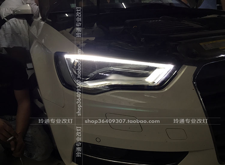 上海奧迪A3低配鹵素?zé)舾难b原廠高配雙光透鏡氙氣大燈總成 電腦編程解碼