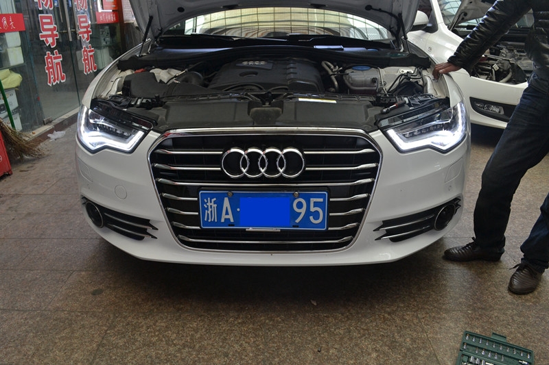 上海奧迪C7 新A6L原車氙氣大燈總成改裝原廠高配全LED大燈總成