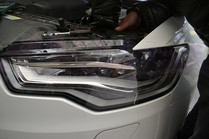 上海奧迪C7 新A6L原車氙氣大燈總成改裝原廠高配全LED大燈總成