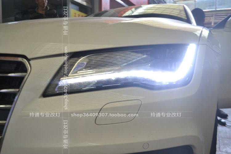 上海奧迪A7原車燈改裝頂配全LED大燈總成 電腦編程