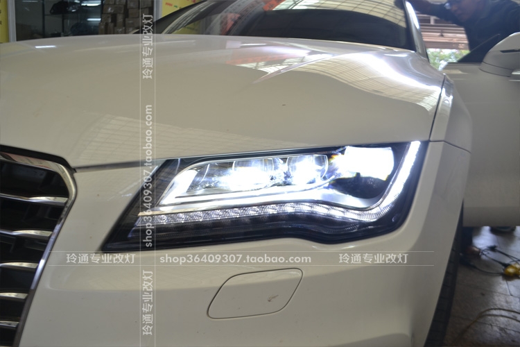上海奧迪A7原車燈改裝頂配全LED大燈總成 電腦編程