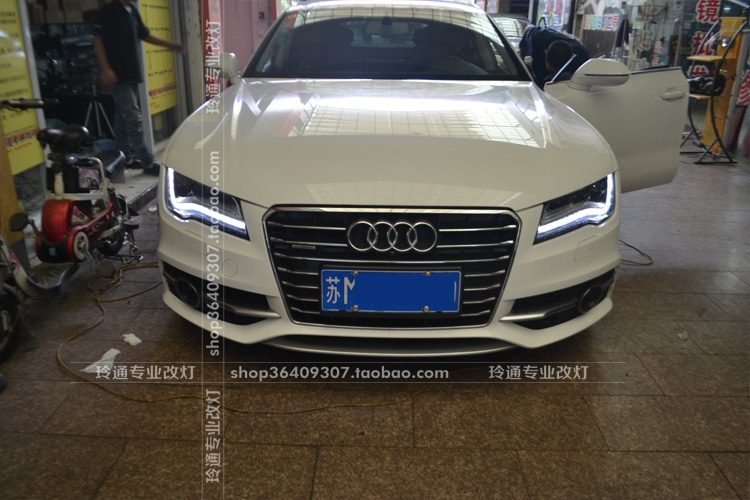 上海奧迪A7原車燈改裝頂配全LED大燈總成 電腦編程
