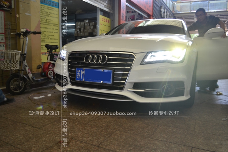 上海奧迪A7原車燈改裝頂配全LED大燈總成 電腦編程