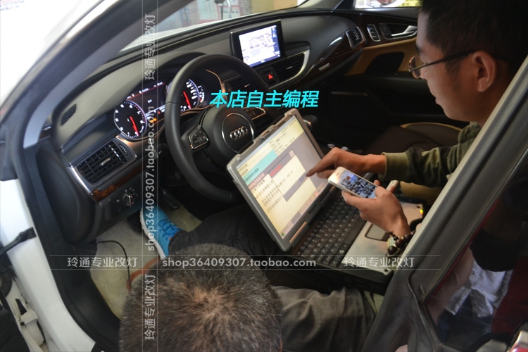 上海奧迪A7原車燈改裝頂配全LED大燈總成 電腦編程